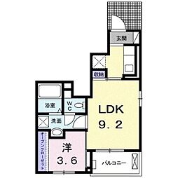 グランエスポワール 1LDKの間取図画像