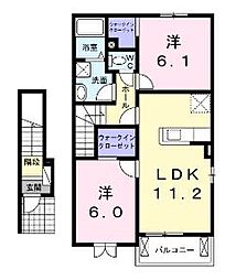 スザンヌラングランE 2LDKの間取図画像