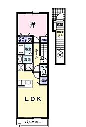 ヴィラグリーンパーク 1LDKの間取図画像