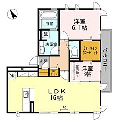 サニーハウス 2LDKの間取図画像