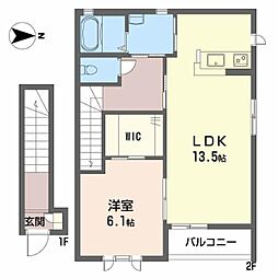 グランドール春日 1LDKの間取図画像