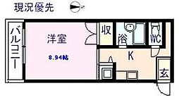 セレニテ伊勢ヶ丘 1Kの間取図画像