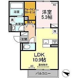 ルミエールクリハラG 1LDKの間取図画像