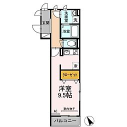 メゾンドキャトル ワンルームの間取図画像