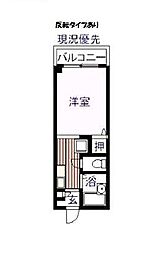 ウエストヒルズ桃谷 1Kの間取図画像