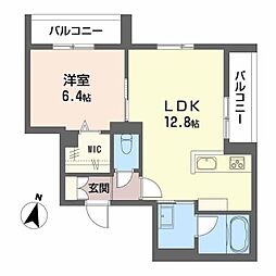 ハイネスト霞町 1LDKの間取図画像