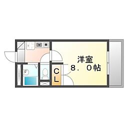 レオパレスステラ 1Kの間取図画像