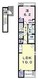グランツB 1LDKの間取図画像