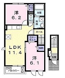 アルモニーアB 2LDKの間取図画像