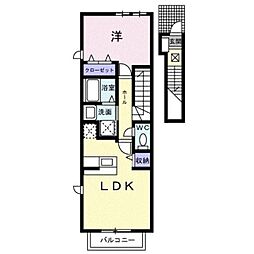 グランドゥールあおばC 1LDKの間取図画像