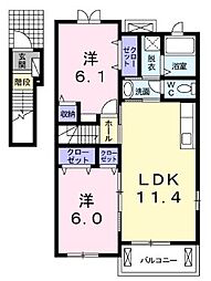 マイルストーンズ 2LDKの間取図画像