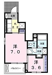 コンフィールズ 2Kの間取図画像