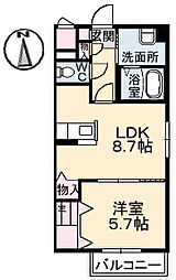 グランドメゾン栗原西 1LDKの間取図画像