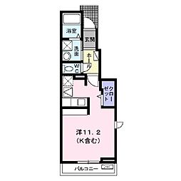 プティヴィラージュ千田 ワンルームの間取図画像