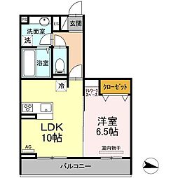 メゾンドキャトル7 1LDKの間取図画像