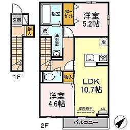 フレンズ2 2LDKの間取図画像