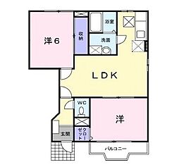 ヴィラ高島 2LDKの間取図画像