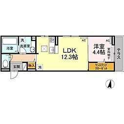 アーク南蔵王 1LDKの間取図画像