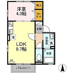 Windward泉 1LDKの間取図画像