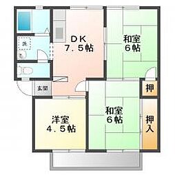 ファミール泉B 3DKの間取図画像