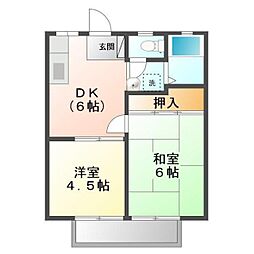 ファミール佐藤 2DKの間取図画像