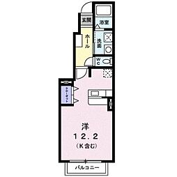 ヴァルムベルクB ワンルームの間取図画像