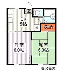 ロジュマン彦ノ上 2Kの間取図画像