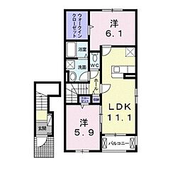 クラシオンB 2LDKの間取図画像
