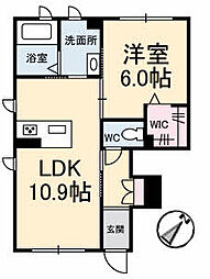 サムグラーノ 1LDKの間取図画像