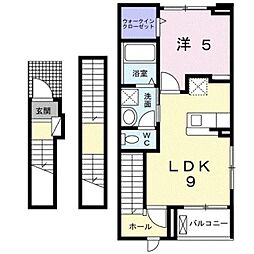ライフランドC 1LDKの間取図画像