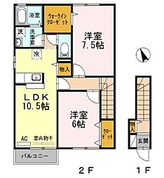 グレイススクエア新涯5A 2LDKの間取図画像