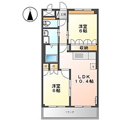 エクセレント 2LDKの間取図画像