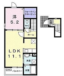 月ノ浜 1LDKの間取図画像