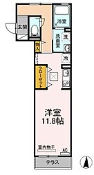 D-room船町 ワンルームの間取図画像