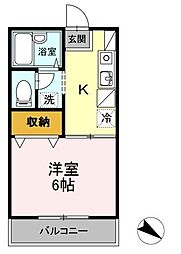 アネックス大和A 1Kの間取図画像