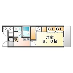 レオパレスコートダジュール2 1Kの間取図画像