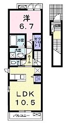 ガーデンハウス曙 1LDKの間取図画像