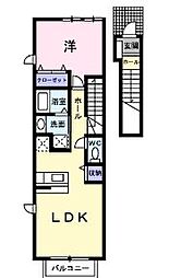 ベルシティSatoB棟 1LDKの間取図画像