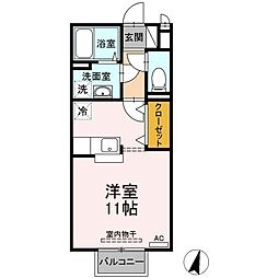 アーバンハウス 1階ワンルームの間取り