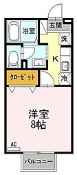 セジュール桜馬場 1階1Kの間取り