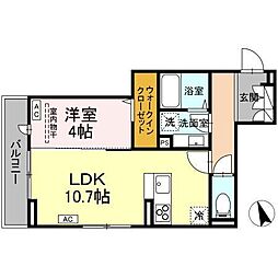 フレッチェ・ボスコVIII 1LDKの間取図画像