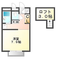 レオパレスKAWASAKI 2階1SKの間取り