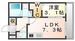 THE APARTMENT 福山駅前 2階1DKの間取り