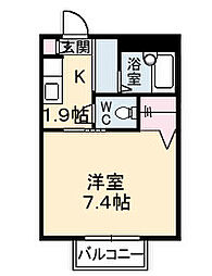 スカイメゾン　7番館 1階1Kの間取り