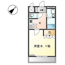 JR山陽本線 東尾道駅 徒歩20分の賃貸アパート 1階1Kの間取り