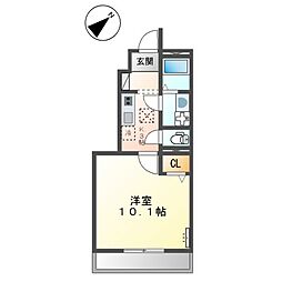 JR山陽本線 松永駅 徒歩12分の賃貸アパート 1階1Kの間取り