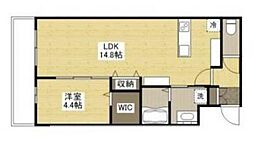 ザ・プレミア旭町 3階1LDKの間取り