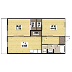 佐藤マンション 2DKの間取図画像