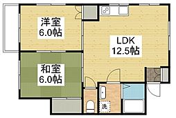 サン・オーシャン 3階2LDKの間取り