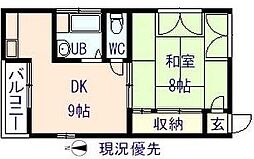 JR山陽本線 尾道駅 徒歩22分の賃貸アパート 1階1DKの間取り